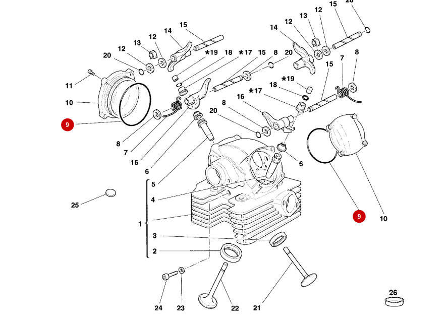 NUEVA Junta de Escotilla de Tapa de Balancines - Ducati
