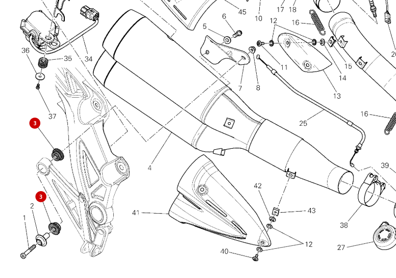 Silent block de escape NUEVO - Ducati