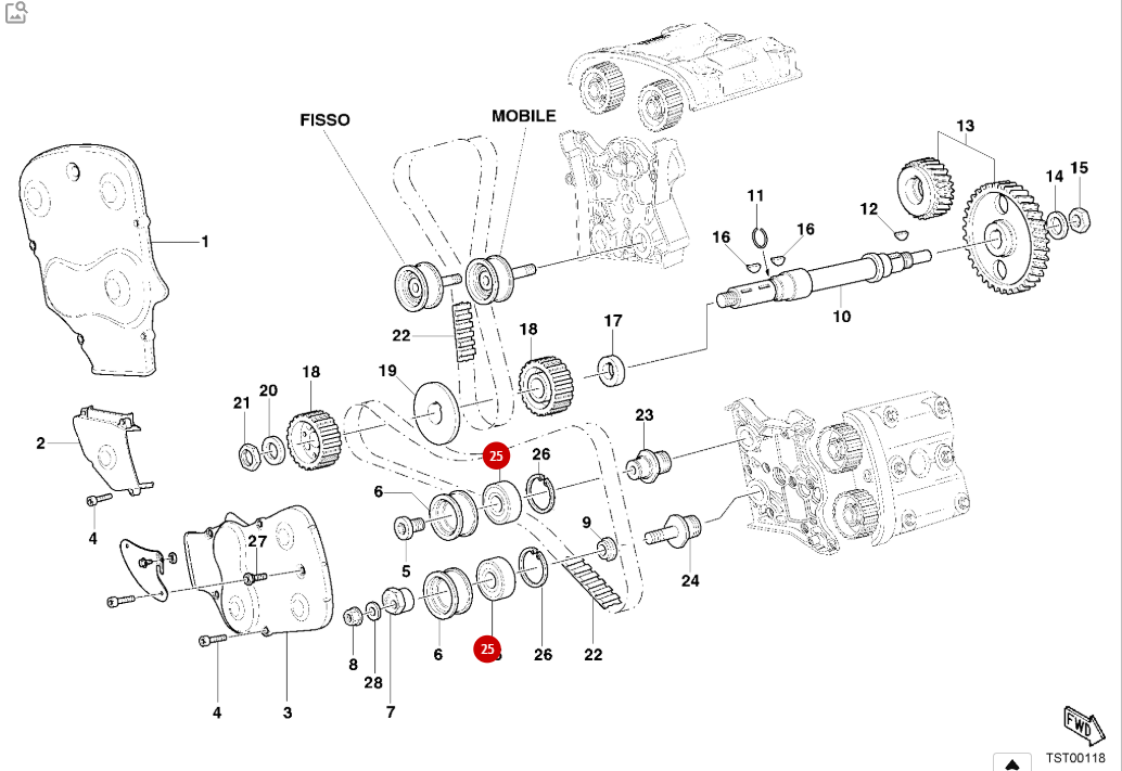 Roulement distribution NEUF - Ducati
