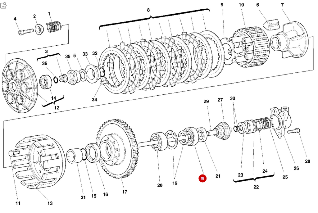 Roulement embrayage 25X47X12 NEUF - Ducati