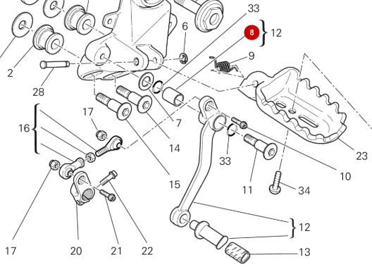 Casquillo selector / freno NUEVO - Ducati