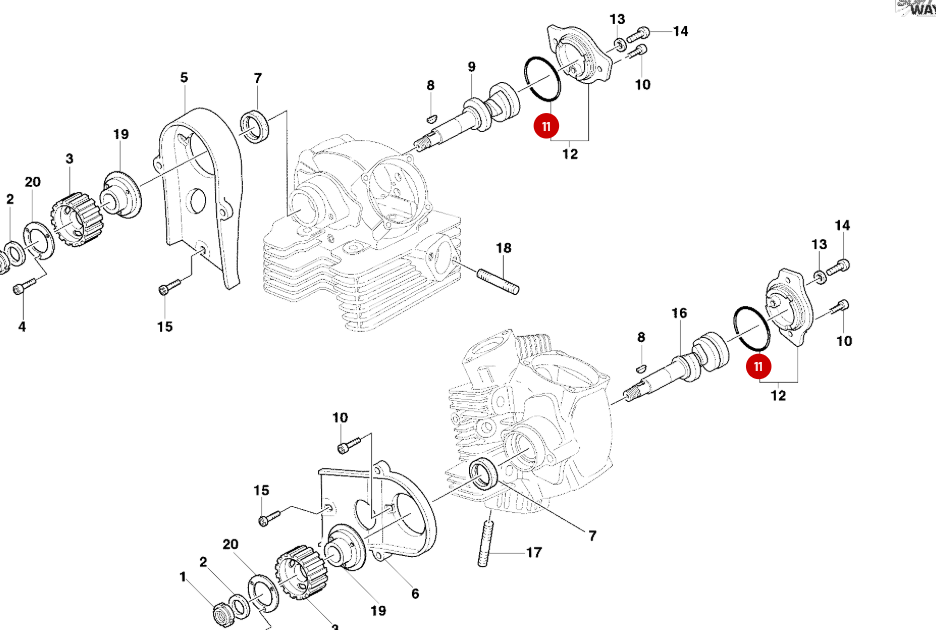 Joint Torique palier arbre à came 44,12X2,62 NEUF - Ducati