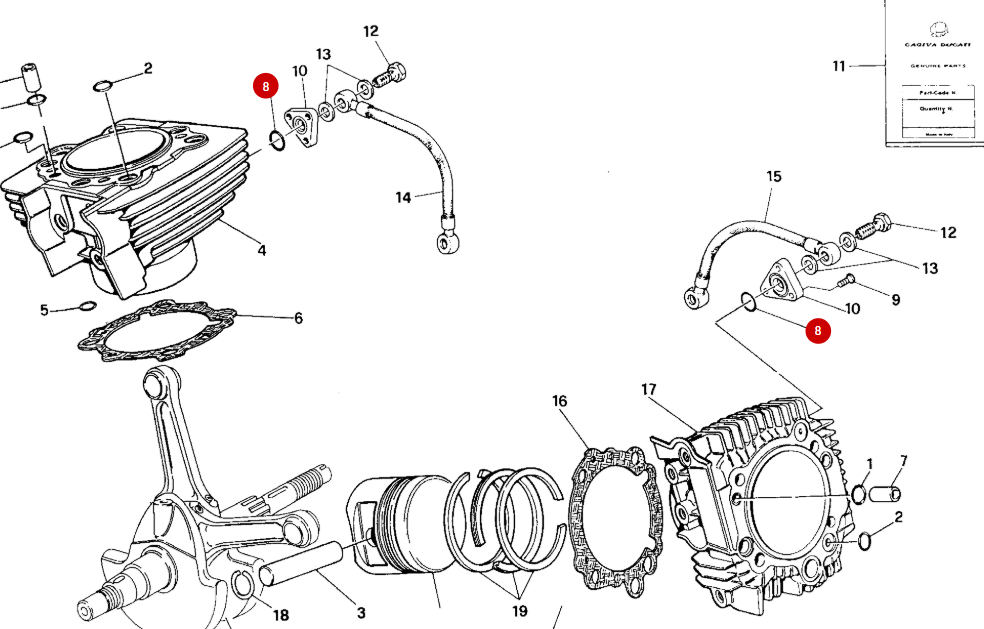 Joint Torique raccord huile NEUF - Ducati
