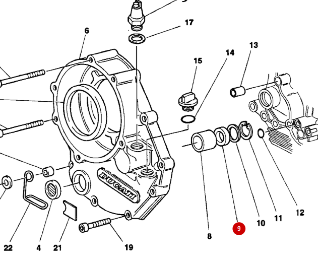 Anillo de sellado de embrague NUEVO - Ducati