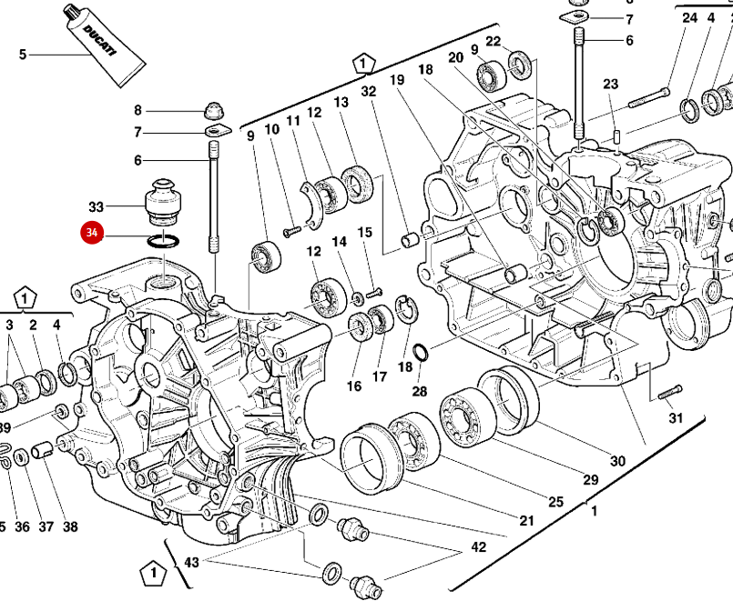 Junta tórica 39.34X2.62 Válvula de ventilación NUEVO - Ducati