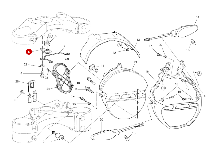 Soporte de Faro Delantero NUEVO - Ducati
