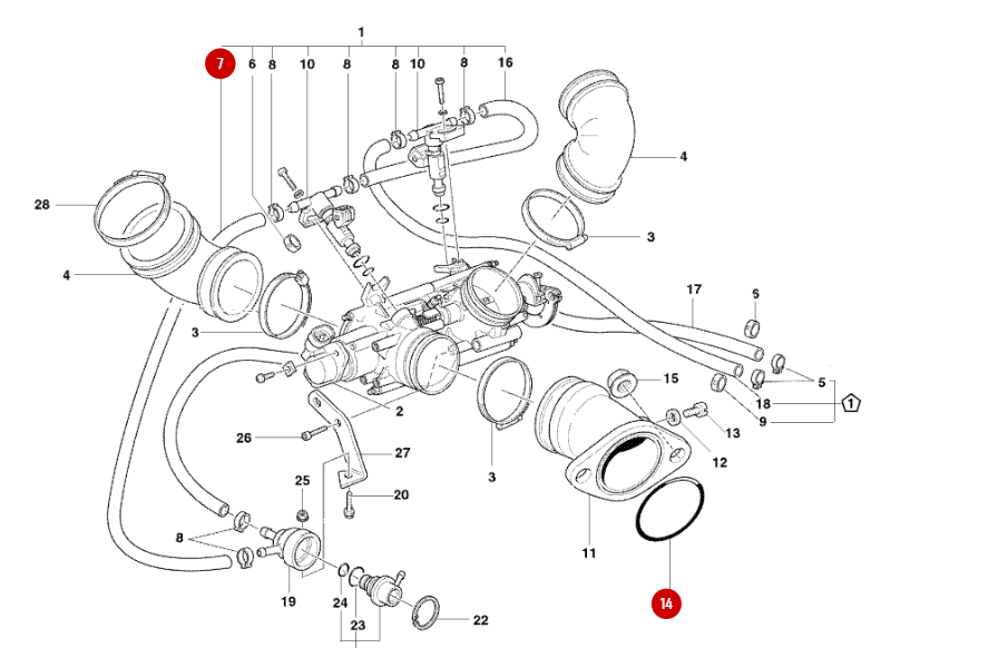 Junta tórica de admisión NUEVA - Ducati