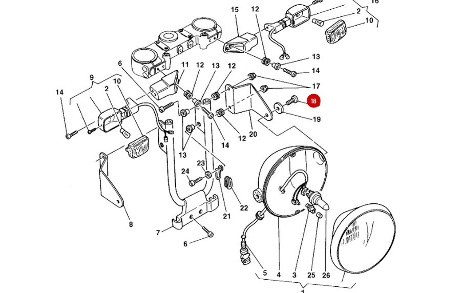 Tornillo Tceir M8X25 Fijación Faro NUEVO - Ducati