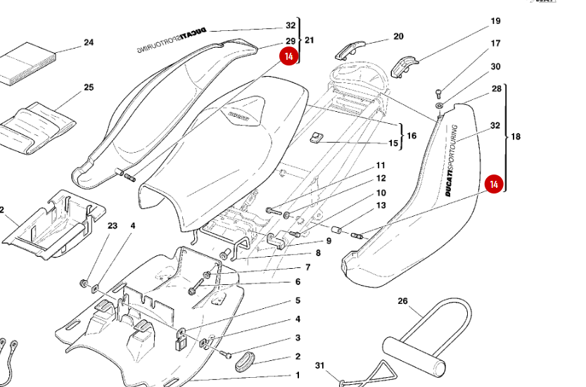 Inserto de Carenado NUEVO - Ducati