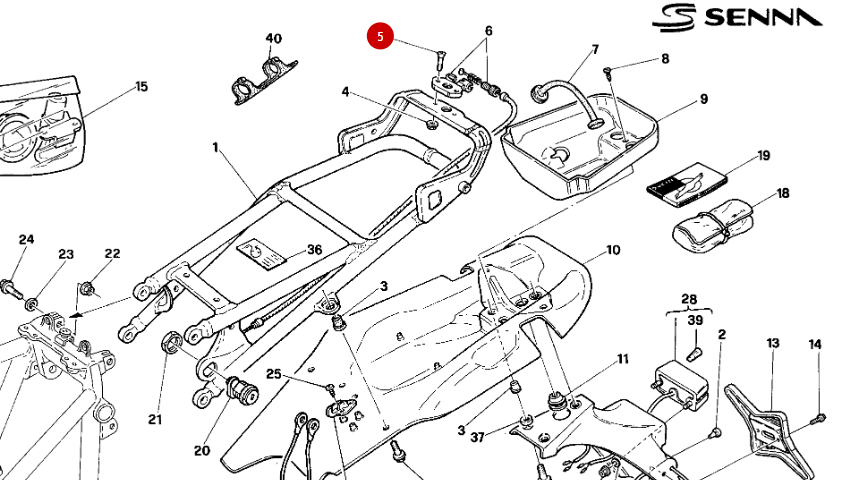 Vis M5X20 Bichormate Fixation Serrure Selle NEUF - Ducati