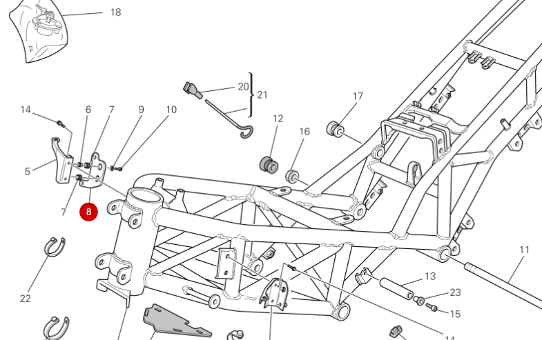 Soporte Delantero NUEVO - Ducati