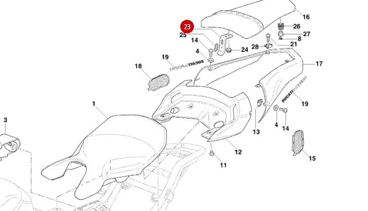 Gancho asiento pasajero NUEVO - Ducati