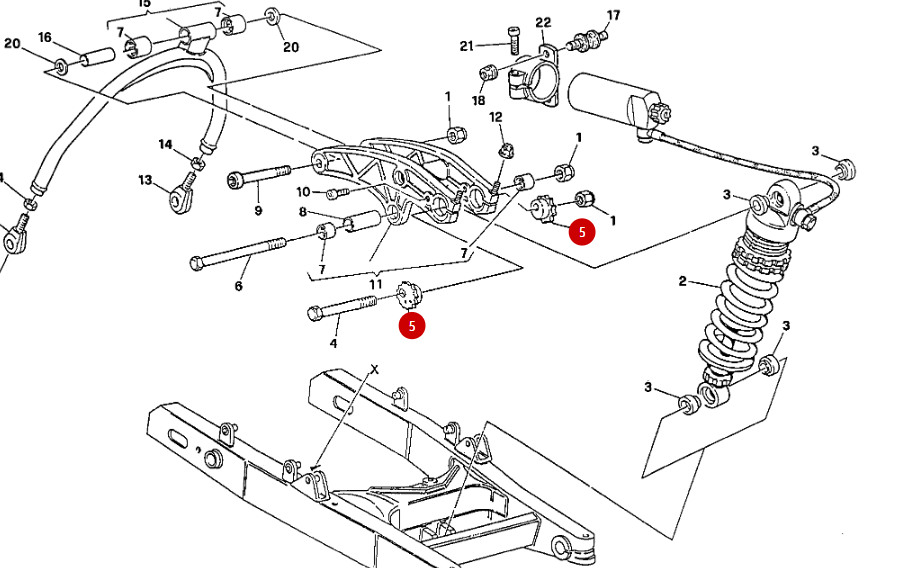 Douille Amortisseur Bague Excentrique Arrière NEUVE - Ducati