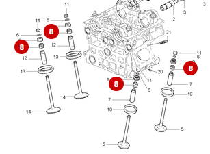 Anillo de sellado del vástago de la válvula NUEVO - Ducati