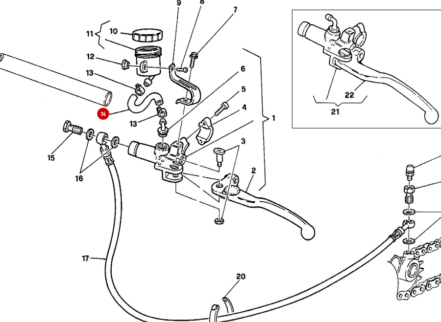 Manguera de depósito de embrague NUEVA - Ducati