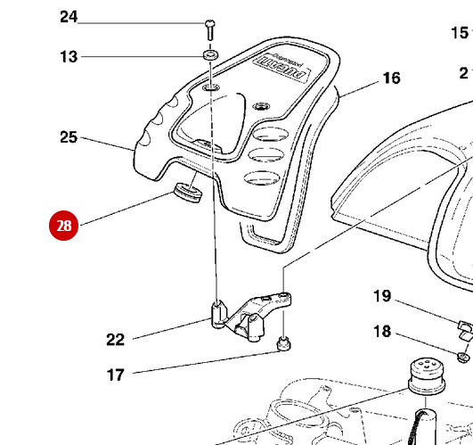 Junta de goma antivibración NUEVA - Ducati