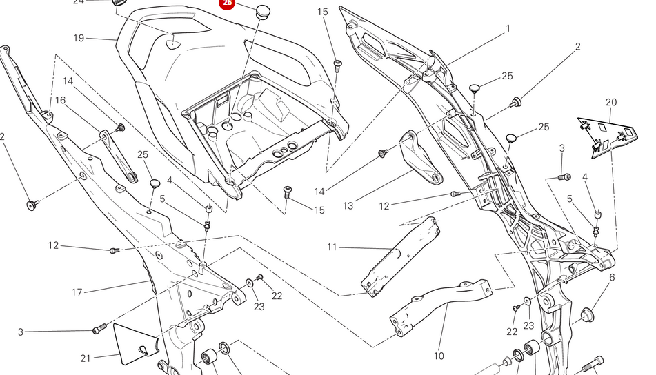 Tapón Batit Trasero NUEVO - Ducati