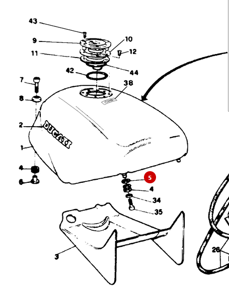 Caucho Antivibración NUEVO - Ducati