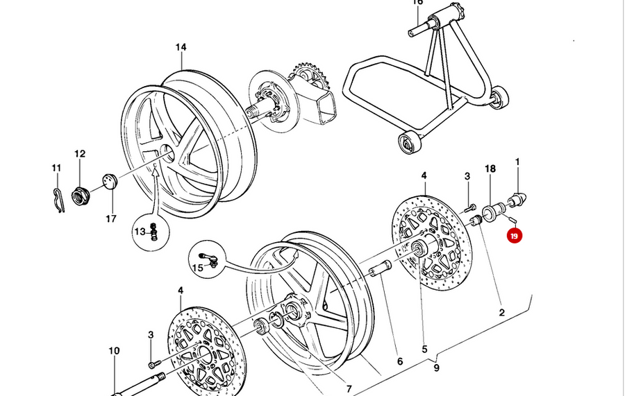 Pasador NUEVO 996RS - Ducati