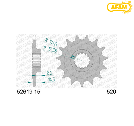 Pignon sortie de boîte AFAM NEUF 15 dents - Ducati