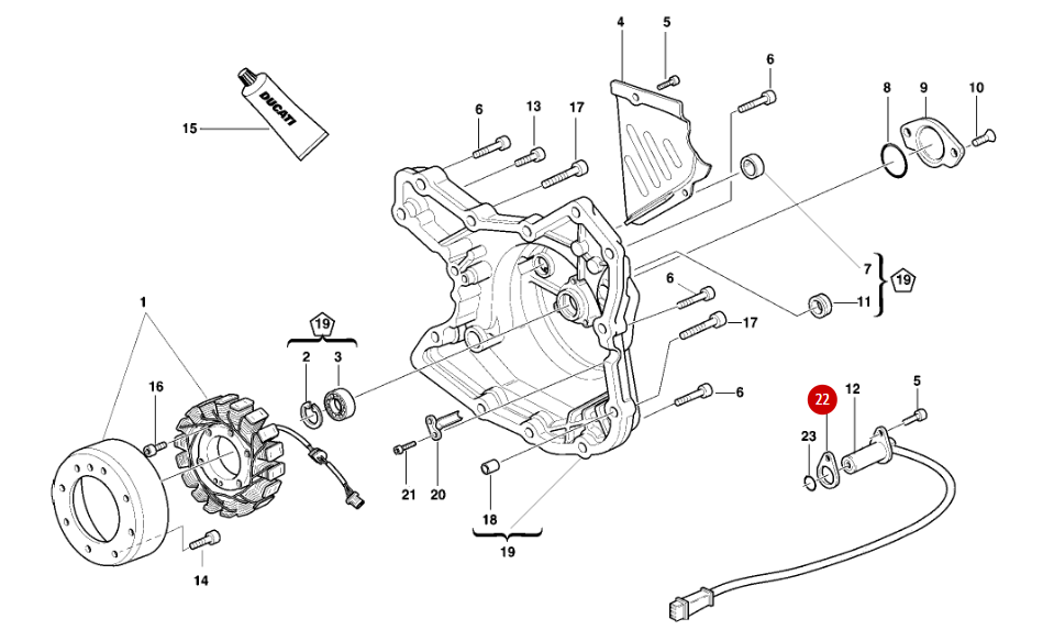 Joint capteur phase 0.6mm NEUF - Ducati