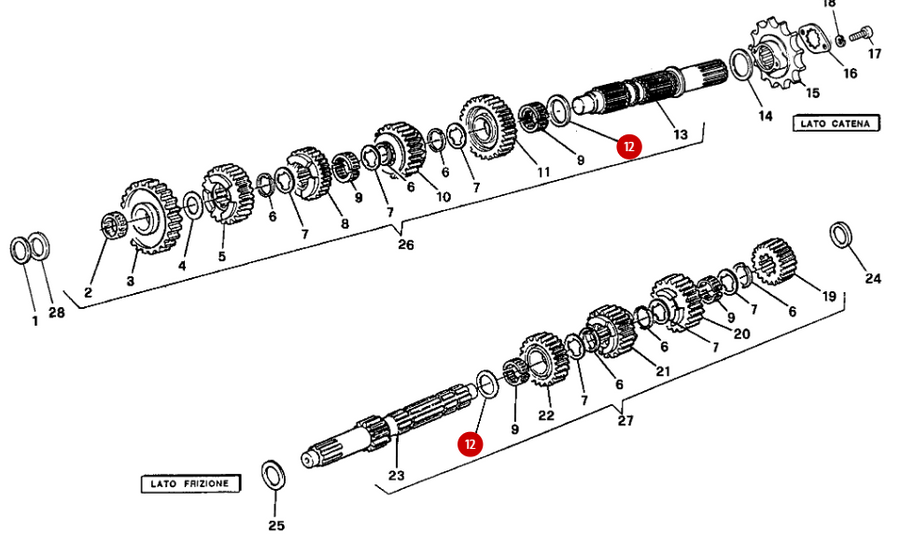 Arandela de empuje caja de cambios 0.5mm NUEVA - Ducati