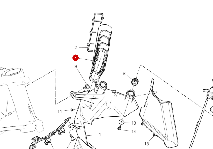 Caoutchouc manche a air gauche - Ducati