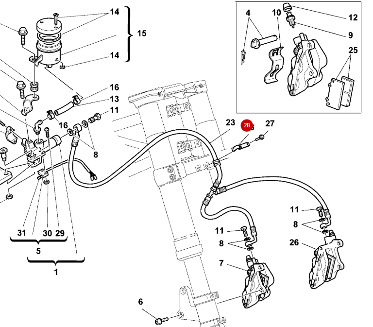 Soporte manguera freno delantero NUEVO - Ducati