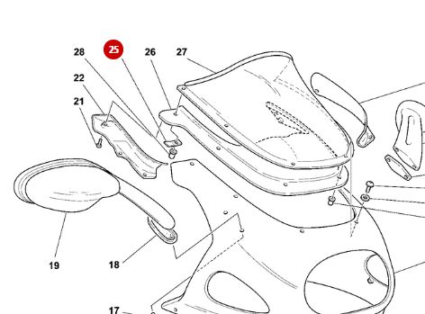 Soporte de Fijación Cúpula NUEVO - Ducati
