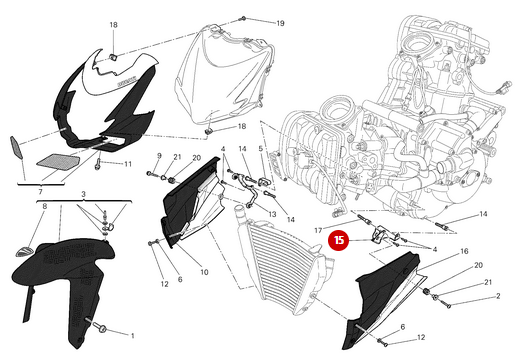 Soporte Carenado Izquierdo NUEVO - Ducati