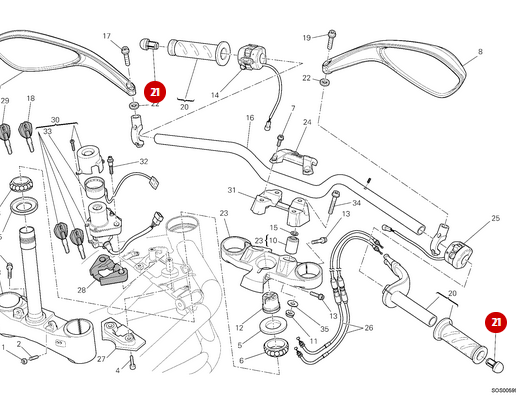Embout Guidon NEUF - Ducati