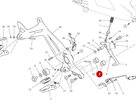 Silentblock Platina Reposapiés NUEVO - Ducati