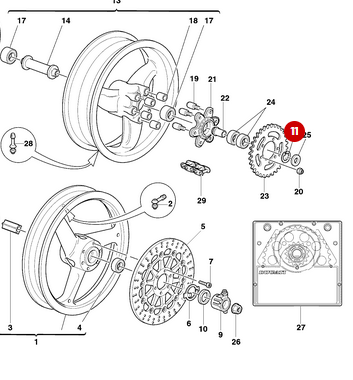 Circlips Tuerca Corona NUEVO - Ducati