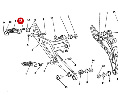Ressort Repose Pied NEUF - Ducati