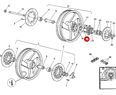 Pivot Porte Couronne NEUF - Ducati