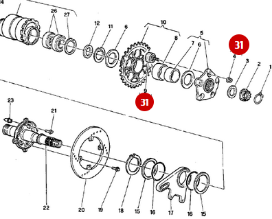 Silent Block Rueda Trasera NUEVO - Ducati