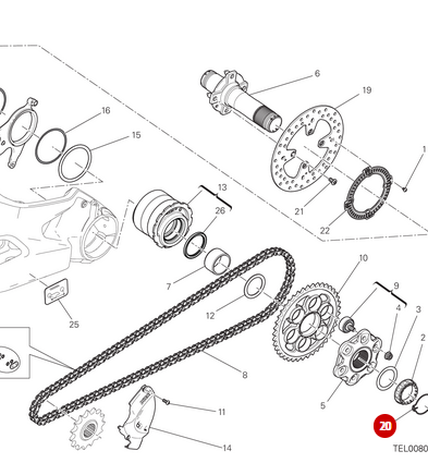 Clips Rueda Trasera NUEVOS - Ducati
