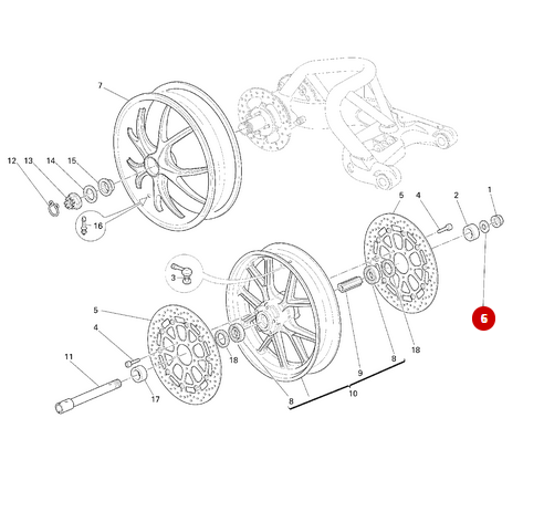 Arandela Rueda Delantera NUEVA - Ducati