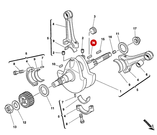 Chaveta 4X4X10 DIN 6604 NUEVA - Ducati