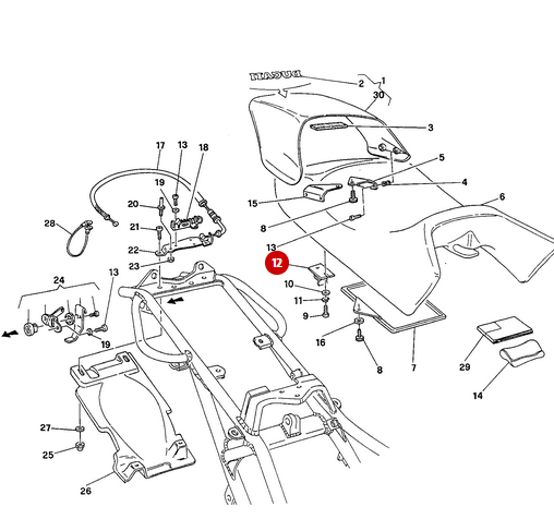 Cierre de Sillín NUEVO - Ducati