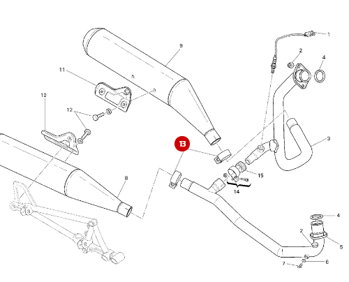 Abrazadera de escape NUEVA - Ducati