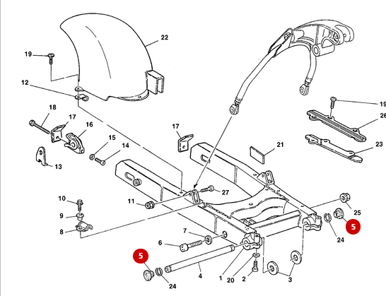 Tapón de eje basculante NUEVO - Ducati