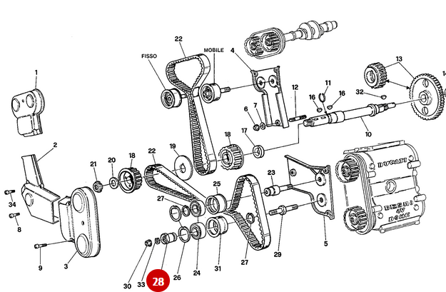 Tensor Excéntrico NUEVO - Ducati