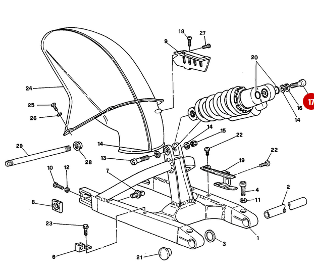Tornillo Tcei M10X1.5X45 NUEVO - Ducati