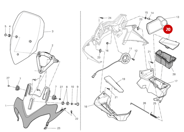 Tapa derecha NUEVA - Ducati