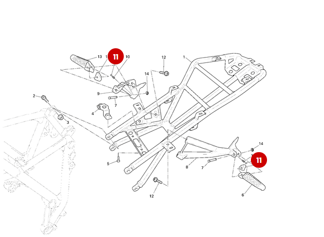 Bille Repose Pieds NEUVE - Ducati