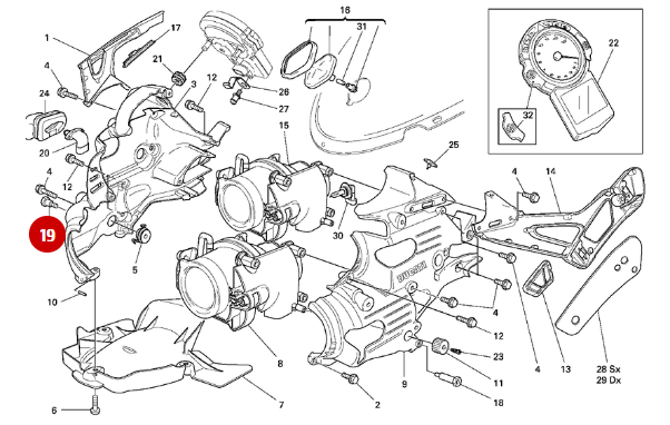 Columna Derecha NUEVA - Ducati