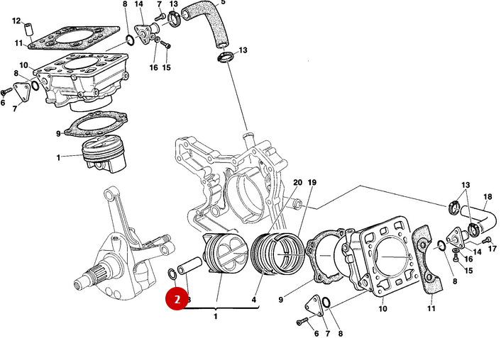Circlips Eje Pistón NUEVO - Ducati