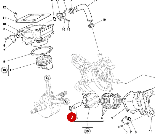 Circlips Eje Pistón NUEVO - Ducati