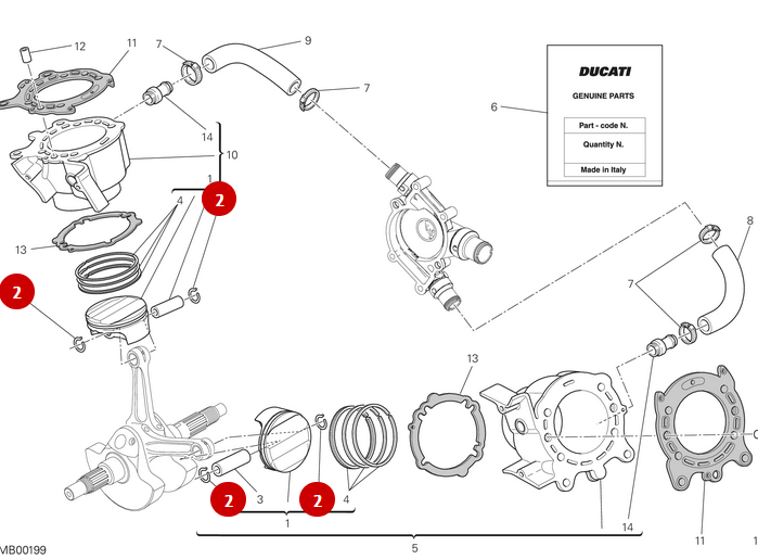 Circlips Eje Pistón NUEVO - Ducati